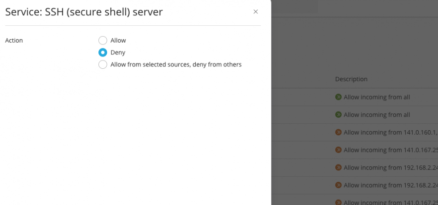 Firewall SSH editing